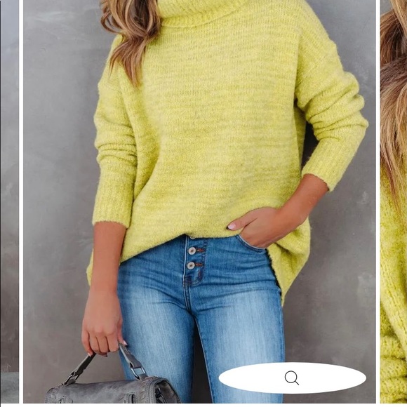 Vici Layan Turtleneck knitted sweater in Citrus -small - Picture 3 of 6